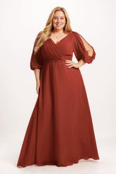 A-Line Maxi Chiffon Bridesmaid Dress CB0782 - COCOMELODY