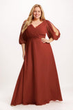 A-Line Maxi Chiffon Bridesmaid Dress CB0782 - COCOMELODY