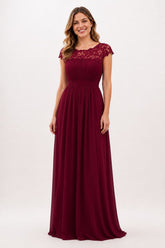 A-Line Maxi Chiffon Bridesmaid Dress CB0785