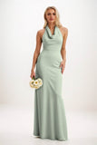 Sheath-Column Maxi Elastic Cloth Bridesmaid Dress CB0819 - COCOMELODY