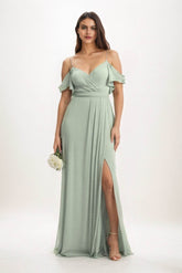 A-Line Maxi Chiffon Bridesmaid Dress CB0820 - COCOMELODY