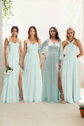 A-Line Maxi Chiffon Bridesmaid Dress CB0824 - COCOMELODY