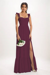 A-Line Maxi Chiffon Bridesmaid Dress CB0823 - COCOMELODY