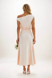 A-Line Midi Luxe Satin Dress CB0830CS - COCOMELODY