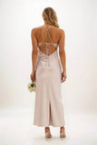 Sheath-Column Midi Luxe Satin Dress CB0831CS - COCOMELODY