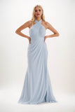 Sheath-Column Maxi Chiffon Bridesmaid Dress CB0848 - COCOMELODY