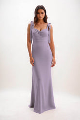 Sheath-Column Maxi Chiffon Bridesmaid Dress CB0849 - COCOMELODY