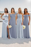 A-Line Maxi Chiffon Bridesmaid Dress CB0858 - COCOMELODY