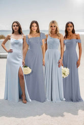 A-Line Maxi Chiffon Bridesmaid Dress CB0858 - COCOMELODY