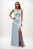 Sheath-Column Maxi Chiffon Bridesmaid Dress CB0855 - COCOMELODY