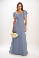 A-Line Maxi Chiffon Bridesmaid Dress CB0856 - COCOMELODY