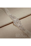Tulle Wedding Sash with Rhinestone CC0055 - COCOMELODY