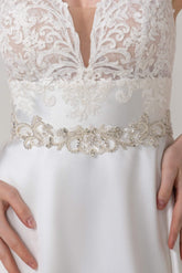 Ribbons Wedding Sash With Rhinestone and Sequins CC0074 - COCOMELODY