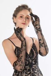 Fingertips Opera Length Wedding Gloves Appliques CD0069 - COCOMELODY
