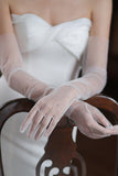 Fingertips Elbow Length Tulle Wedding Gloves CD0094 - COCOMELODY
