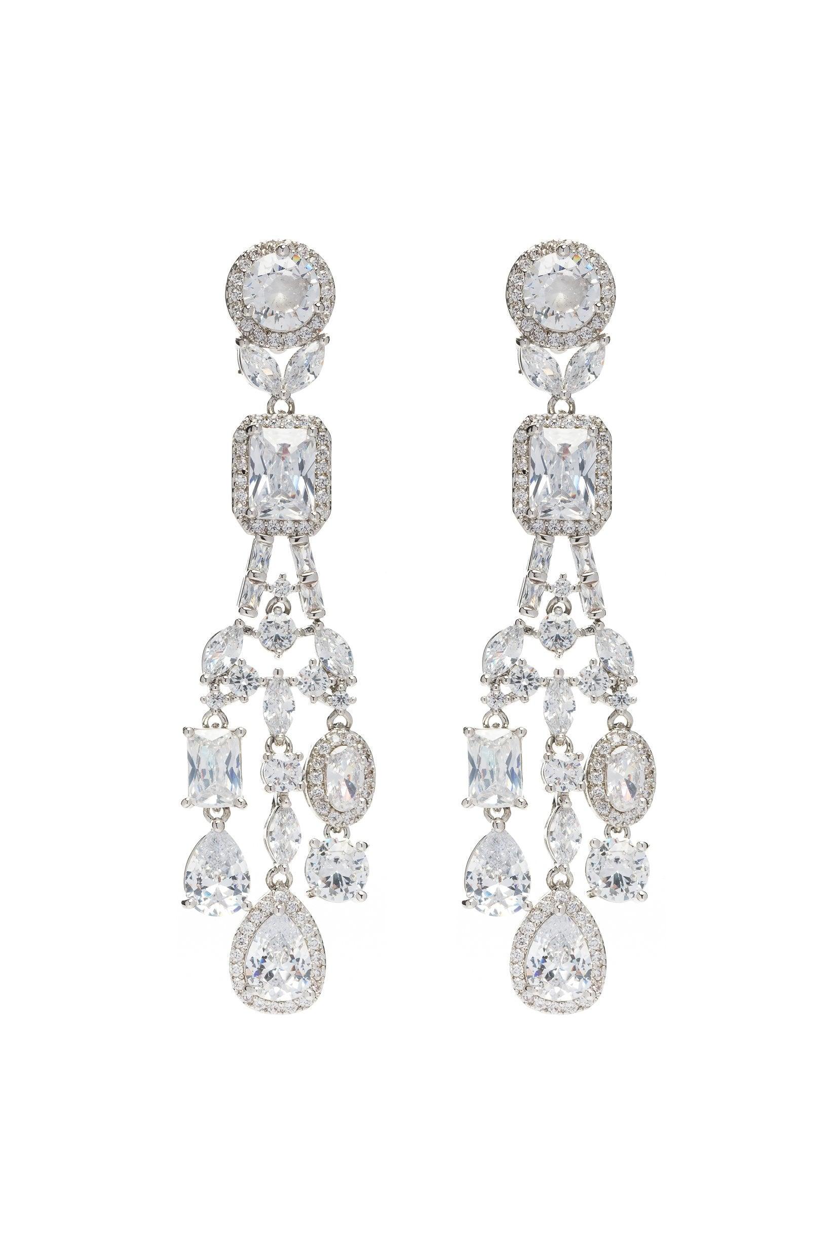 Copper Alloy Earrings with Zircon CE0134 - COCOMELODY