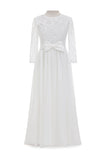 A-Line Floor Length Tulle Lace Flower Girl Dress CF0284 - COCOMELODY