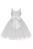 A-Line Knee Length Tulle Lace Flower Girl Dress CF0294 - COCOMELODY