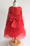 A-Line Floor Length Tulle Lace Flower Girl Dress CF0310 - COCOMELODY