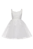 A-Line Knee Length Tulle Lace Flower Girl Dress CF0324 - COCOMELODY