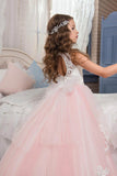 Ball Gown Floor Length Tulle Lace Flower Girl Dress CF0326 - COCOMELODY