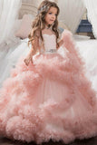 Ball Gown Floor Length Tulle Flower Girl Dress CF0328 - COCOMELODY
