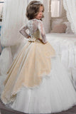 Ball Gown Floor Length Tulle Lace Flower Girl Dress CF0337 - COCOMELODY