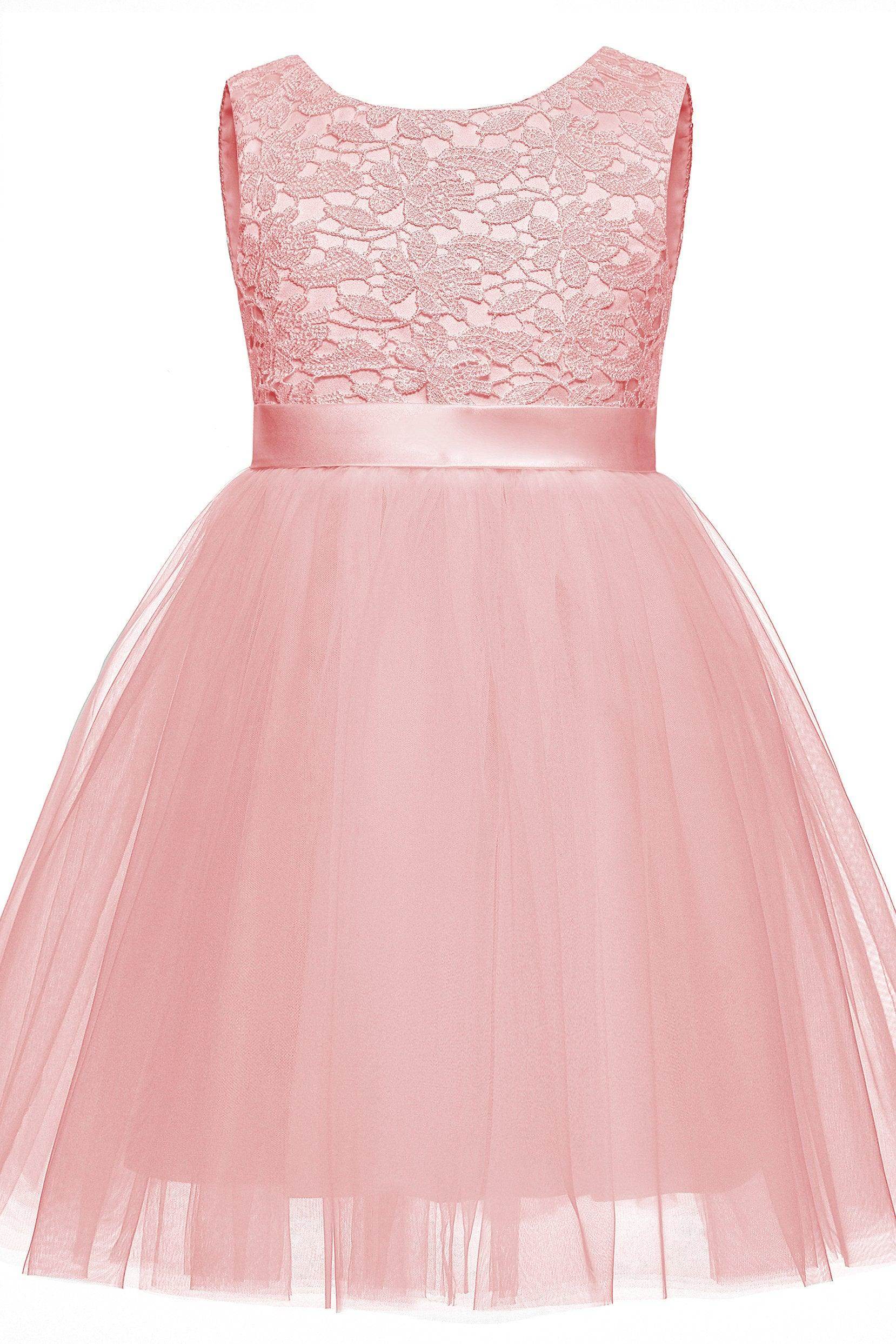A-Line Knee Length Tulle Lace Flower Girl Dress CF0345 - COCOMELODY