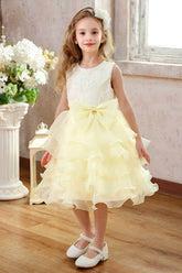 Ball Gown Midi Organza Flower Girl Dress CF0359 - COCOMELODY