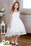 A-Line High-Low Tulle Flower Girl Dress CF0361 - COCOMELODY