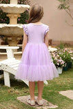 A-Line Midi Tulle Flower Girl Dress CF0367 - COCOMELODY