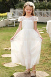 A-Line Maxi Chiffon Flower Girl Dress CF0370 - COCOMELODY