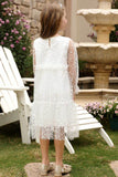 A-Line Midi Dot Print Flower Girl Dress CF0380 - COCOMELODY