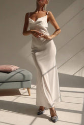 Sheath-Column Ankle Length Elastic Satin Dress CG0146 - COCOMELODY