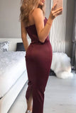 Trumpet-Mermaid Tea Length Elastic Satin Dress CG0147 - COCOMELODY