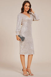 Sheath-Column Midi Sequined Dress CG0269 - COCOMELODY