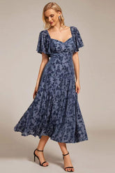 A-Line Midi Comprises Velvet Dress CG0270 - COCOMELODY