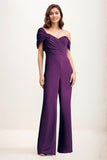 Jumpsuit Maxi Elastic Cloth Wedding Guest Dress CG0276 - COCOMELODY
