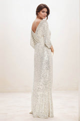 Sheath-Column Maxi Sequined Wedding Guest Dress CG0285 - COCOMELODY