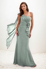 Trumpet-Mermaid Maxi Chiffon Wedding Guest Dress CG0289 - COCOMELODY