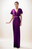 Sheath-Column Maxi Luxe Satin Wedding Guest Dress CG0299 - COCOMELODY