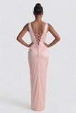 Sheath-Column Floor Length Acetate Satin Wedding Guest Dress CG0304