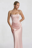 Sheath-Column Floor Length Acetate Satin Bridesmaid Dress CG0306BM