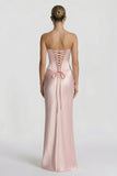 Sheath-Column Floor Length Acetate Satin Wedding Guest Dress CG0306