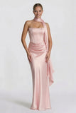 Sheath-Column Floor Length Acetate Satin Wedding Guest Dress CG0306