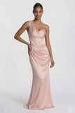 Sheath-Column Floor Length Acetate Satin Wedding Guest Dress CG0307