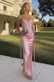 Sheath-Column Floor Length Acetate Satin Bridesmaid Dress CG0308BM