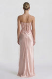 Sheath-Column Floor Length Acetate Satin Wedding Guest Dress CG0308