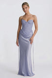 Sheath-Column Floor Length Acetate Satin Bridesmaid Dress CG0308BM