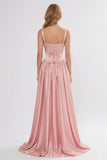 A-Line Floor Length Soft Satin Wedding Guest Dress CG0310